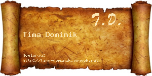 Tima Dominik névjegykártya
